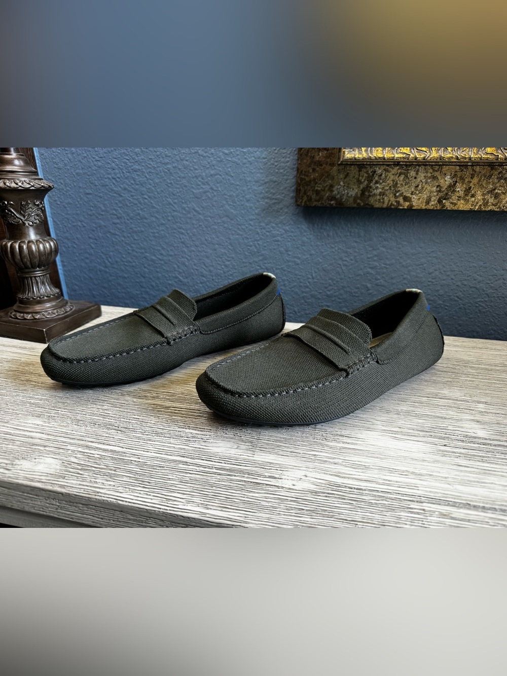 EXCELLENT CONDITION!!! Rothy's Men's Dark Green Textile Penny Loafers